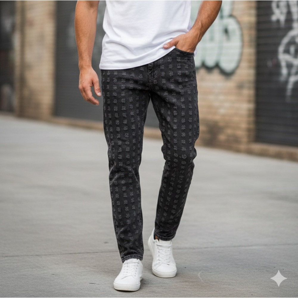 Collusion Mens Distressed/Textured Jeans 32/32